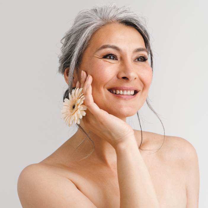 Middle age woman smiling